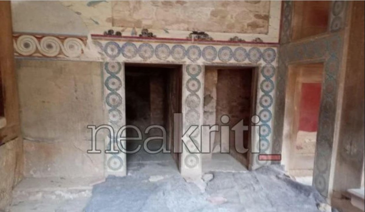 Κνωσός: Κατέρρευσε ο τοίχος με την εμβληματική τοιχογραφία των δελφινιών - "Φταίει ο άνεμος" δηλώνει ευθαρσώς η Υπουργός Πολιτισμού