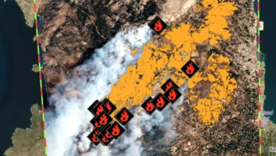 Συνεχίζεται για τρίτη συνεχόμενη ημέρα η πυρκαγιά στη Χίο καταστρέφοντας όλο και περισσότερες εκτάσεις της περιοχής με τα μέτωπα