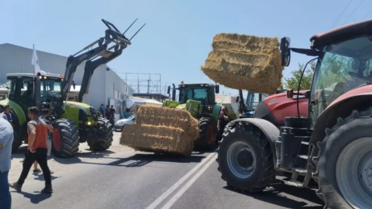 Σε συμβολικό μπλόκο στον κόμβο του Ριζομύλου, προχώρησαν σήμερα αγρότες και κτηνοτρόφοι του Δήμου Ρήγα Φεραίου