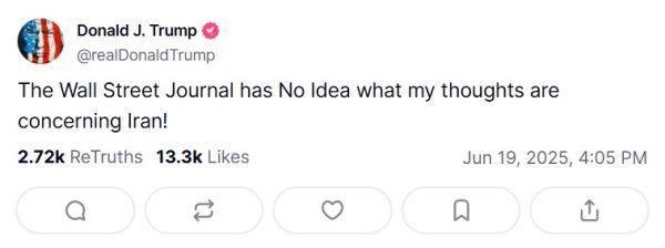 Ντόναλντ Τραμπ: «Η Wall Street Journal δεν έχει ιδέα για τις σκέψεις μου σχετικά με το Ιράν!»- Οργισμένη ανάρτηση στο Truth Social