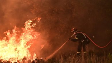 Σε ασφυκτικό κλοιό φωτιάς βρέθηκε το Αλιβέρι Εύβοιας το απόγευμα της Κυριακής (13/7), όταν πυρκαγιά σε αγροτοδασική έκταση ξέσπασε