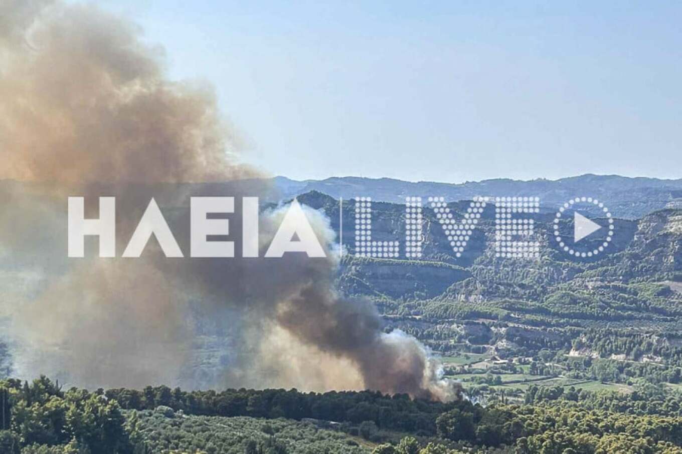 Συναγερμός έχει σημάνει στην Ηλεία, καθώς μεγάλη φωτιά ξέσπασε το μεσημέρι της Παρασκευής στην περιοχή Χελιδόνι της Αρχαίας Ολυμπίας