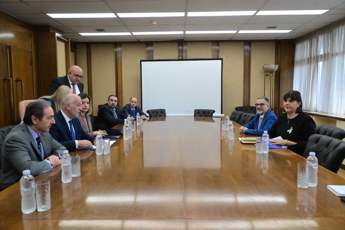 Η επικεφαλής της Ευρωπαϊκής Εισαγγελίας, Λάουρα Κοβέσι, βρέθηκε σήμερα το πρωί, Τετάρτη 1 Οκτωβρίου, στο υπουργείο Δικαιοσύνης