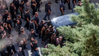 Σκηνές που θυμίζουν αρχαία τραγωδία εκτυλίχθηκαν το μεσημέρι της Δευτέρας στα Βορίζια, όπου τελέστηκε η κηδεία του 39χρονου Φανούρη