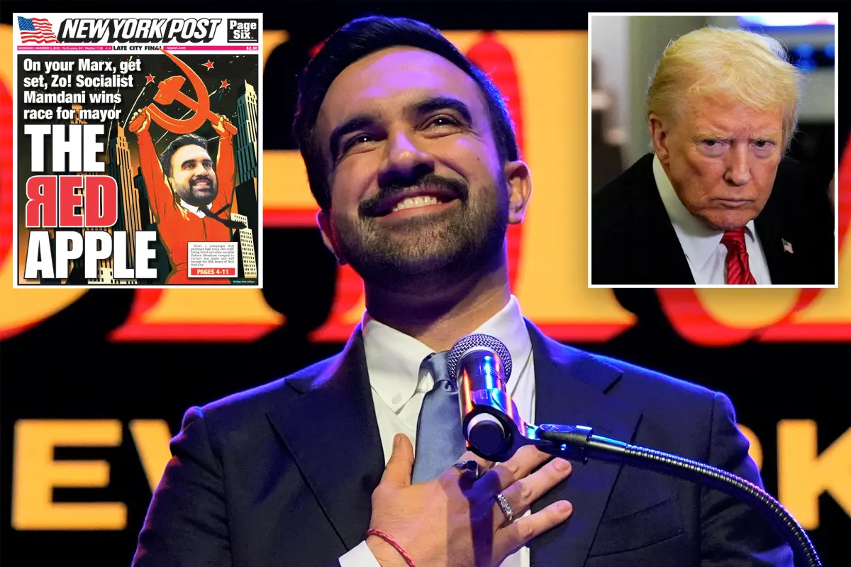 Με ένα σφυροδρέπανο που παραπέμπει στο κομμουνιστικό σύμβολο, ο νέος δήμαρχος της Νέας Υόρκης, Ζοχράν Μαμντάνι, εμφανίζεται
