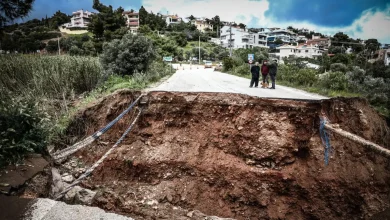 Εικόνες καταστροφής καταγράφονται στην Καλλιτεχνούπολη μετά το σαρωτικό πέρασμα της κακοκαιρίας Erminio